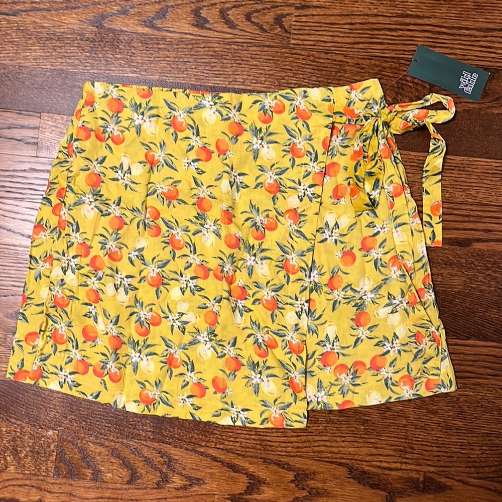 NWT Target Wild Fable Floral Print Faux Wrap Mini Skirt